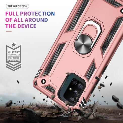 LeYi for Samsung Galaxy A71 5G Phone Case, Samsung A71 Case with Tempered Glass Screen Protectors, Heavy Duty Dual Layer Shockproof Ring Holder Stand Covers Funda para for Android A71 5G, Blue in Kuwait