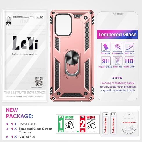 LeYi for Samsung Galaxy A71 5G Phone Case, Samsung A71 Case with Tempered Glass Screen Protectors, Heavy Duty Dual Layer Shockproof Ring Holder Stand Covers Funda para for Android A71 5G, Blue in Kuwait