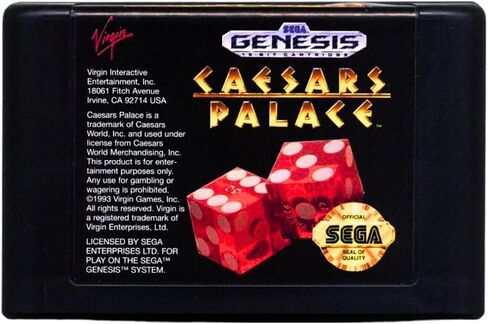 بطاقة لعبة Caesar's Palace 16 Bit MD لـ Sega Megadrive Genesis Video Game Console Cartole Cartridge (متجددة) in Kuwait