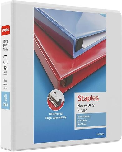 3" Staples Heavy-Duty View Binder with D-Rings (Black) in Saudi Arabia