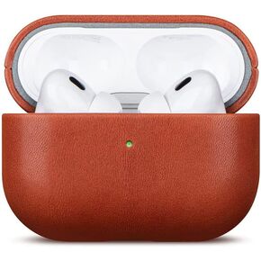Lopie Handmade Series AirPods Pro Leather Case with Keychain, Fully-Wrapped with Full-Grain Leather AirPods Pro Case Cover, Portable Shell Dust Proof Case for Apple Air Pods Pro - Black