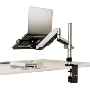Monitor Mount 2 in 1 Laptop Desk Mount with Tray for 17-32" Monitor and 12-17" Laptop, Holds 19.8 lbs, Fully Adjustable Laptop Desk Arm with Clamp/Grommet Base Monitor Stand