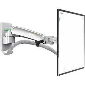 F120 17-27 Inch Gas Spring TV Wall Mount LCD Monitor Stand Aluminum Arm Stand Silver Black(Silver Grey)