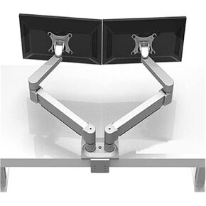 M220 Aluminum Alloy Full Motion Dual Monitor Holder Support Desktop Clamping Monitor Mount Arm Loading 1-8kgs Each Head