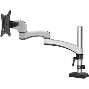 DL-GM112 Aluminum 10"-27" 5-16kg 360 Rotate Dual Arm Clamp Grommet Heavy Monitor Desktop Stand LCD Mount PC Bracket Full Motion(Clamp Instal Base)