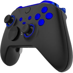 حلقات لهجة مخصصة مخصصة متطرفة من الكروم الأزرق المخصص + أزرار استبدال لـ Xbox Elite Wireless Controller Series 2 & Elite Series 2 Core Controller - وحدة تحكم غير متضمن