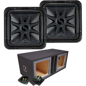 Kicker 44L7S152-RS Audio Solo-Baric 15 "SPEWOOFER BOX Square L7 DUAL 2 OHM و SOLOSQ2X15V CAR AUDIO DUAL 15" مربع مربع مربع مربع-تم تجديده-تم تجديده