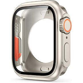 Vevexiao متوافق مع Apple Watch Series 10 (2024) تغيير واقي الشاشة 46 ملم إلى Ultra ، Case Case Glass Glass Pumper Cover for Iwatch 46mm Series 10 ، Titanium