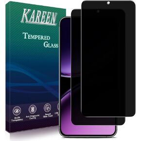 KAREEN 2 Pack Privacy Screen Protector For Samsung Galaxy S25 Ultra Anti Spy Private Tempered Glass Film, Fingerprint Unlock Support, Anti Scratch, Bubble Free, Case Friendly
