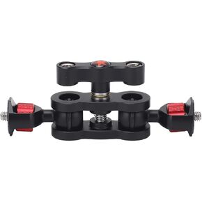 Dual Ball Head Articulating Arm with 1/4 Inch Screw 180 Adjustable Mount Adapter for Camera, Monitor, Tripod, LED Light Ideal for Photographers and Videographers