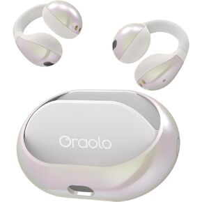 Oraolo Open Ear Headphones, Bluetooth 5.4 Wireless Earbuds with Stereo Sound, ENC Clear Call, 21H Playtime, Type-C Charging, Touch Control, IPX6 Waterproof Open Ear Clip-On Earbuds for Outdoor Sports