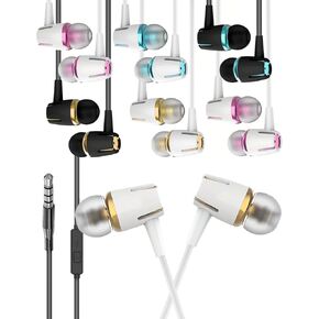 Earbuds Wired 6 Pack -Wired Earphones with Mic in-Ear Headphones for Play and Work