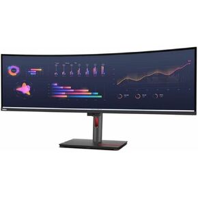 Lenovo - 63DBRAR1US - Lenovo ThinkVision P49W-30 49 Class Dual Quad HD (DQHD) Curved Screen LED Monitor - 32:9 - Raven Black - 49 Viewable - In-plane Switching (IPS) Technology - WLED Backlight - 5120