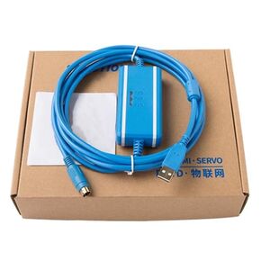 لكابل برمجة USB-H2U/1U PLC H0U H1U H2U سلسلة تنزيل البيانات الكابل الأزرق المعزول