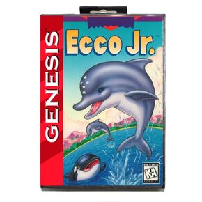 Ecco Jr MD Game Card with Custom US Box for 16 Bit Sega Megadrive Genesis Console