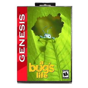 A Bugs Life MD Game Card with Custom US Box for 16 Bit Sega Megadrive Genesis Console