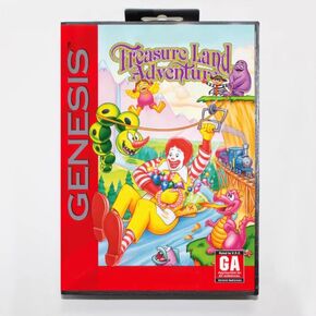 خرطوشة لعبة Treasure Land MD مع مربع الولايات المتحدة الأمريكية مقابل نظام سفر التكوين 16 بت SEGA