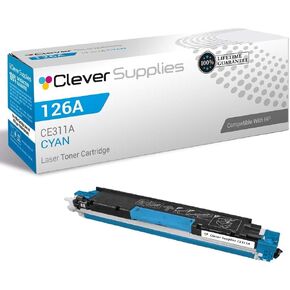 Clever Supplies CS Compatible Toner Cartridge Replacement for HP PRO 100 Color MFP M175NW CE311A Cyan HP 126A Color PRO M175 MFP PRO 100 M175A M175N PRO 200 M275NW TOPSHOT PRO M275NW