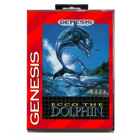 Ecco the Dolphin MD Game Card with Custom US Box for 16 Bit Sega Megadrive Genesis Console