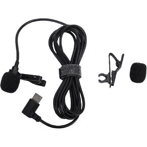 EBTOOLS Lavalier Microphone, Wired Type C Lavalier MIC, Lapel Clip on Microphone for Computers, Laptop, Sound Cards, Smartphones, Recording Video, Online Class, Game Live Streaming