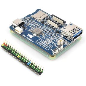 Mini Nano Base Board for Compute Module 5 Lite/eMMC, Same Size As CM5 Compact Size and Fully Functional, with Multiple Peripheral Interfaces-40PIN GPIO, USB 3.2 Gen1 Type-A, Fan Header,etc
