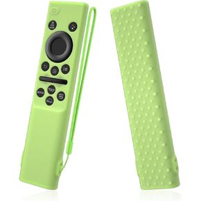 الغطاء البعيد متوافق مع Samsung Remote BN59-01393/BN59-01388 غطاء حالة السيليكون مع الحبل (Glow Green)