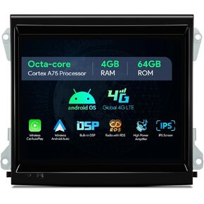 XTRONS 8.4 Inch Android 14 Car Stereo for Porsche Cayenne (2010-2016) with Optical Fiber Decoder, IPS Touch Screen 4GB+64GB Global 4G Car Radio GPS Navigation Support Wireless CarPlay Android Auto