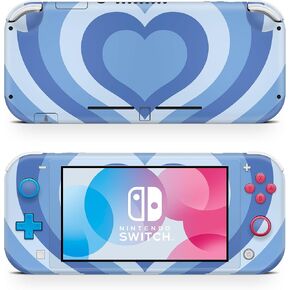 ZOOMHITSKINS Switch Lite Accessories, Compatible for Switch Lite Skin Glitter, Heart Love Blue Sky Milk Cute Light Kawaii, 3M Vinyl, Durable & Fit, Easy Install