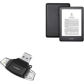 BoxWave Smart Gadget Compatible with Amazon Kindle (10th Gen 2019) - AllReader SD Card Reader, microSD Card Reader SD Compact USB - Jet Black