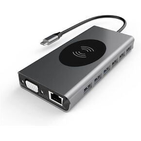 5 in 1 Type-c Docking Station Hub Hub USB3.0/RJ45 Gigabit/wireless Charging Docking Station