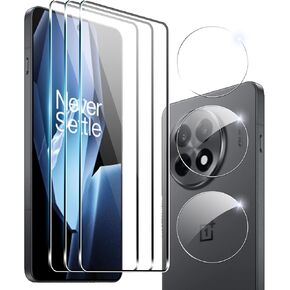 for OnePlus 13R Screen Protector,[3+3 Pack] Screen Protector+Camera Lens Protector,9H,Tempered Glass,Bubble-Free,Anti-Scratch