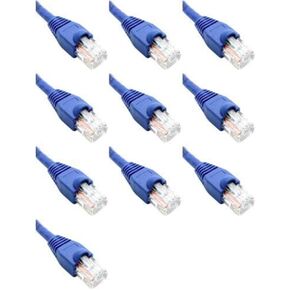 1 قدم (1 قدم) CAT6 CATRERNET CATPLE CABLE Blue RJ45 M/M (10 Pack)
