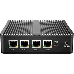 Micro Firewall Appliance, 4 Inter i226-V 2.5Gbe LAN Ports, Fanless Mini PC Celeron J4125 Quad Core, Support AES-NI Barebone Router PC VPN DDR4 Msata (NO RAM NO SSD)