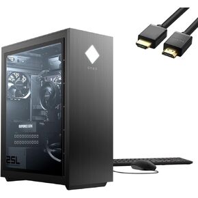 HP OMEN 25L Gaming Desktop Computer PC, Intel Core i5-10400, 16GB RAM, 512GB PCIe SSD, NVIDIA GeForce GTX 1660 Super Graphics, Wi-Fi, Bluetooth 5, USB, Type-C, HDMI, Window 11, w/HDMI Cable
