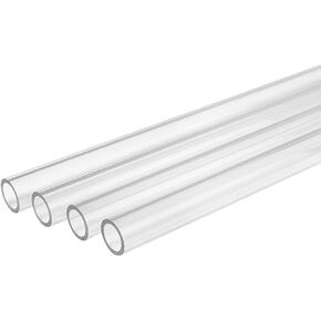 Barrow Acrylic Rigid Tubing, 12mm ID, 16mm OD, 500mm Length, Clear, 4-Pack