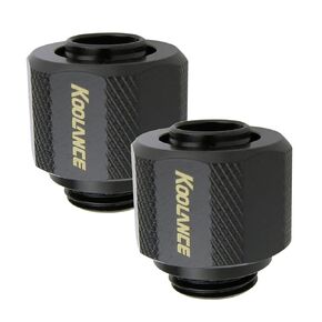 Koolance Compression Fitting for 10mm x 13mm (3/8in x 1/2in), Black, 2-Pack