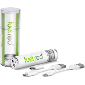 FuelRod Portable Charger Kit - Pack of 2 - Includes All Cables & Adapters Compatible with All Tablets & Smart Phones, Rechargeable Backup Power Bank, Swap for Charged Rod at Kiosk
