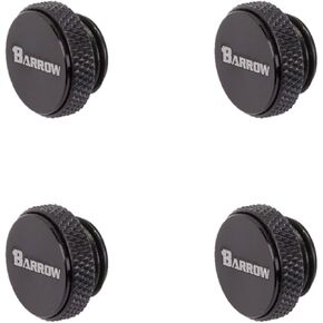 Barrow G1/4" Stop Fitting with Composite Plate Finish, Black Edge, Black, 4-pack