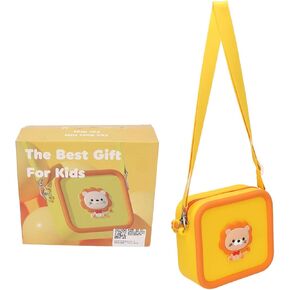 Kids Camera Bag - Shockproof Silicone Case, Durable Carrying Pouch with Large Capacity, Cute Cartoon Animal Design for Children and Travel (Pink Pig)