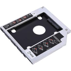 9.5mm Aluminum SSD Enclosure, Dual Boot Hard Drive Adapter for Laptop, Supports SATAI / SATAII / SATAIII Standards, for Hard Drive Bay Enthusiasts