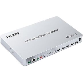 5X9 TV Video Wall Controller Processor Splicer 4K 60H 2x2 3x3 1x5 1x6 1x7 1x8 1x9 HDMI Audio Video Splicer Splitter Switch RS232(UK Plug)