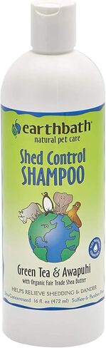 earthbath Shed Control Shampoo for Dogs & Cats, Green Tea & Awapuhi with Organic Fair Trade Shea Butter, 128oz – Relieves Shedding & Dander – Made in USA in Kuwait