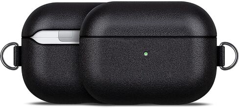 Lopie Handmade Series Airpods Pro Leather Case مع سلسلة مفاتيح ، ملفوفة بالكامل مع غطاء Case Case Case Cloy Case Clase Cloy ، Portable Shell Dust Prods Prods Pro-Black in Kuwait