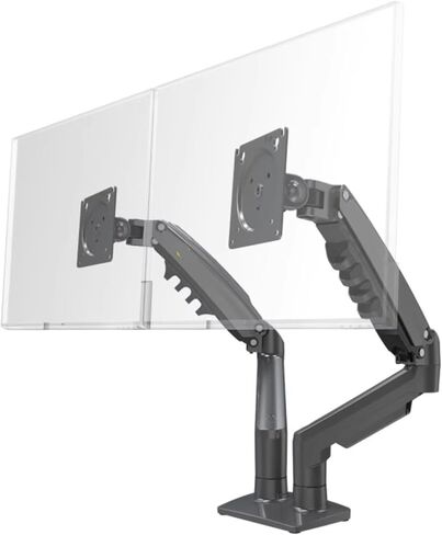 F160 Gas Spring Desktop 17-inch-27-inch Dual Monitor Stand arm Monitor mounting Bracket, Each arm Load-Bearing 2-9 kg(2025 Matte Charcoal) in Saudi Arabia