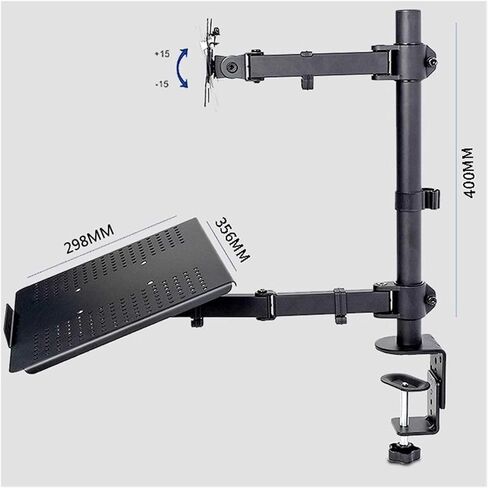 Desktop Computer Stand Mechanical Mounting Bracket for 12" - 32" Monitor Stand + 12" - 17" Laptop Monitor Double Arm Stand(Single Arm) in Saudi Arabia