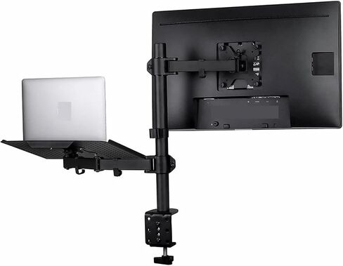 Desktop Computer Stand Mechanical Mounting Bracket for 12" - 32" Monitor Stand + 12" - 17" Laptop Monitor Double Arm Stand(Single Arm) in Saudi Arabia