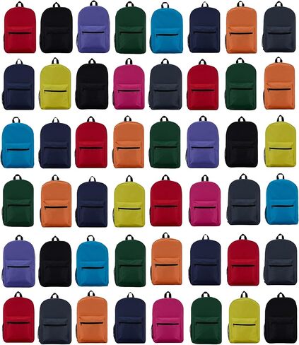 Yacht & Smith 48 Pack 17 Inch Wholesale Children's School Backpack, Bulk Water Resistant Knapsacks For School Age Kids in Kuwait