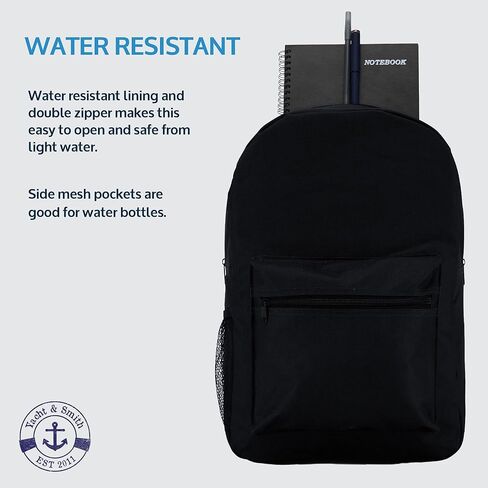 Yacht & Smith 48 Pack 17 Inch Wholesale Children's School Backpack, Bulk Water Resistant Knapsacks For School Age Kids in Kuwait