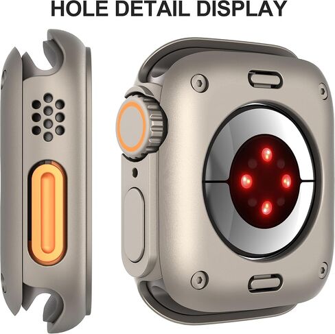 VeveXiao Compatible with Apple Watch Series 10 (2024) 46mm Screen Protector Change to Ultra, PC Case Tempered Glass Film Bumper Protective Cover for iWatch 46mm Series 10,Titanium in Saudi Arabia