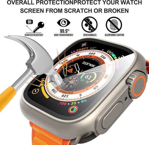 VeveXiao Compatible with Apple Watch Series 10 (2024) 46mm Screen Protector Change to Ultra, PC Case Tempered Glass Film Bumper Protective Cover for iWatch 46mm Series 10,Titanium in Saudi Arabia